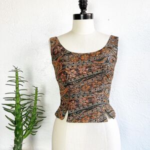 METALLIC LUREX LAME 60’s 60s Vintage Fitted Cocktail Party Evening Blouse Top S